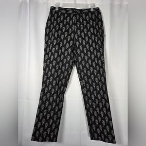 NWT LE GALI Black & White Printed Fawn Straight Leg Pants Women's 10  $129